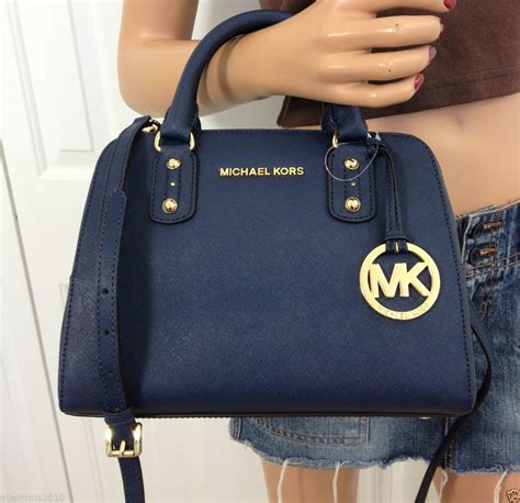 navy michael kors bag cheap|michael kors blue tote bag.